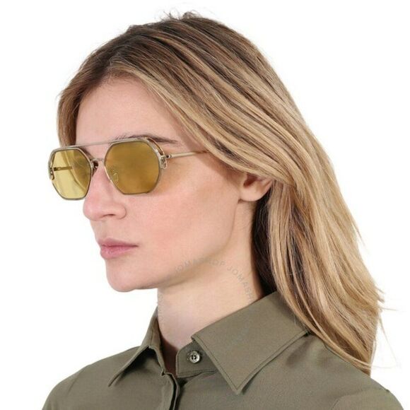 NEW Fendi FE40039U 10L Gold Yellow Mirror Unisex Geometric Sunglasses main image 10